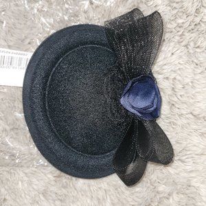 NEW Pill Box Hat/Fascinator Black (wedding, evening, derby, Costume)